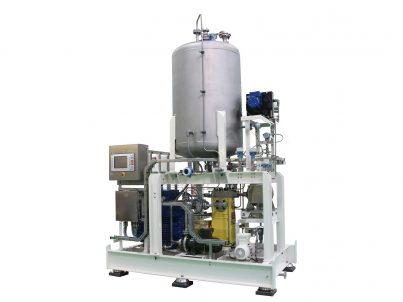 API 674 chemical injection skid with integral tank.