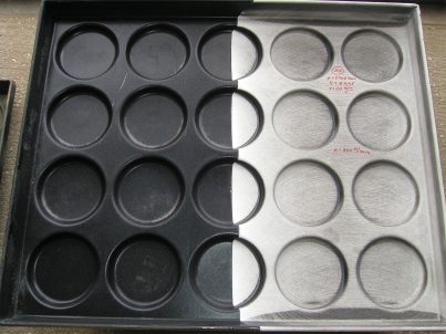 High pressure cleaning of baking trays.