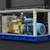 Paint shop pump skid with enclosure