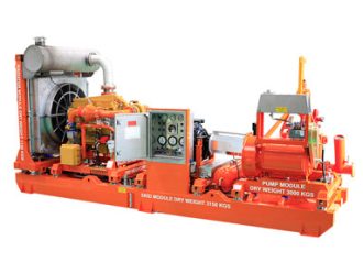 Heliportable, modular waste injection pump package.