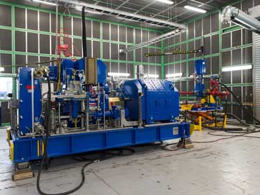 An offshore pump skid package on test.
