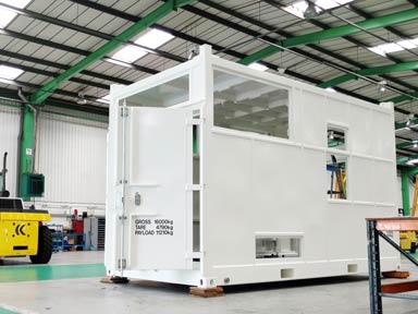 Container for subsea coating removal pump.