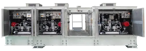 modular, triple-pump offshore skid package