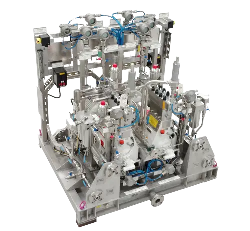 Chemical injection twin pump skid.