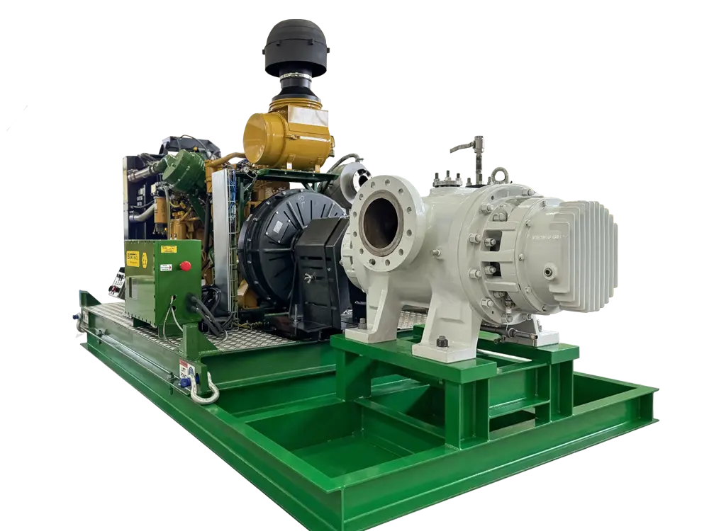 A MultiPhase twin screw pump skid package.